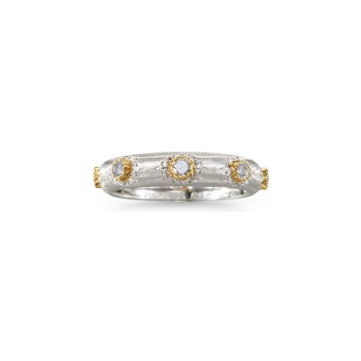 Alliance Buccellati en or blanc, or jaune et diamant