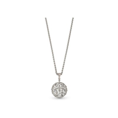 Pendentif Buccellati Ramage en or blanc et diamant