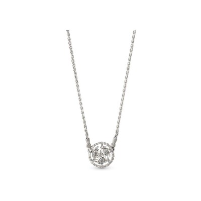 Pendentif Buccellati Ramage en or blanc et diamant
