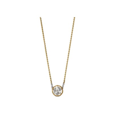 Pendentif Buccellati Ramage en or jaune, or blanc et diamant