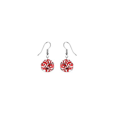 Boucles d'oreilles Pierre Lannier Celeste en acier et email