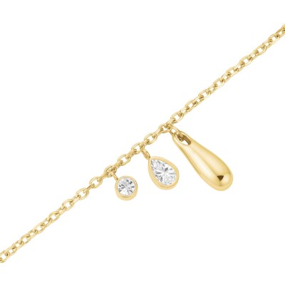 Bracelet Rosefield Bold Solitary en acier doré et zircon