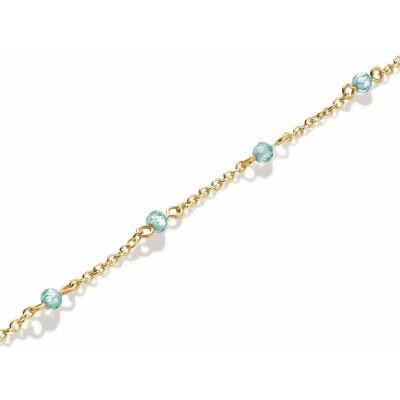 Bracelet Rosefield 5 pierres bleues en acier doré