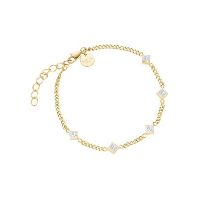 Bracelet Rosefield Playful Diamonds en acier doré et zircon