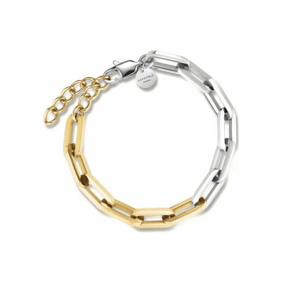 Bracelet Rosefield chaîne bicolores en acier argenté et doré 