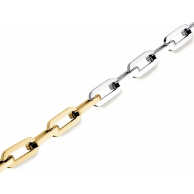 Bracelet Rosefield chaîne bicolores en acier argenté et doré 