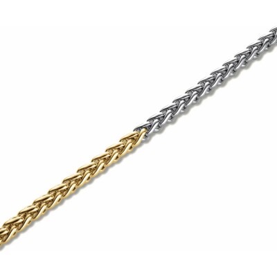 Bracelet Rosefield chevrons bicolores en acier argenté et doré 