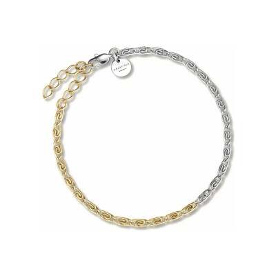 Bracelet Rosefield spirale bicolores en acier argenté et doré 