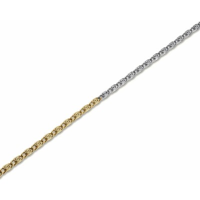 Bracelet Rosefield spirale bicolores en acier argenté et doré 