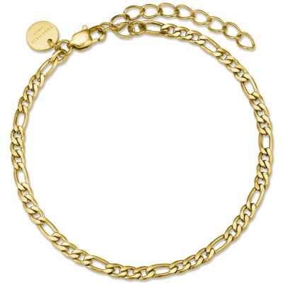 Bracelet Rosefield chaîne figaro en acier doré 