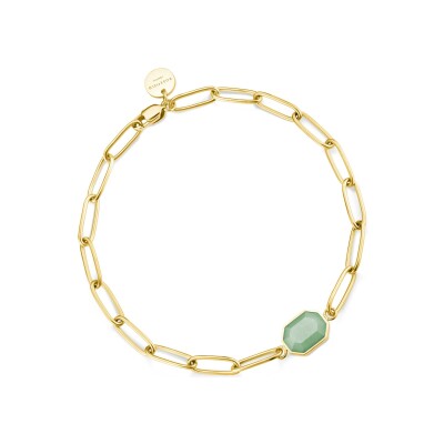 Bracelet Rosefield pierre fine géométrique en acier doré 