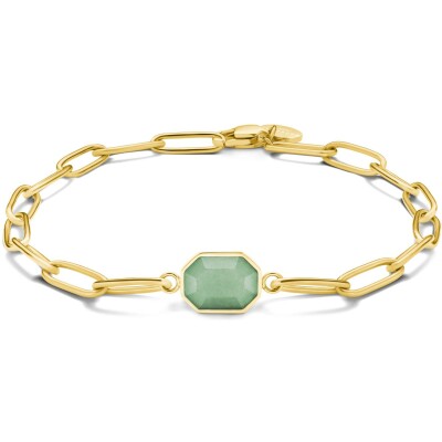 Bracelet Rosefield pierre fine géométrique en acier doré 