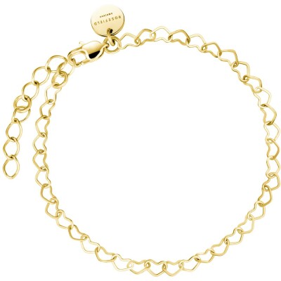 Bracelet Rosefield chaîne cœur en acier doré