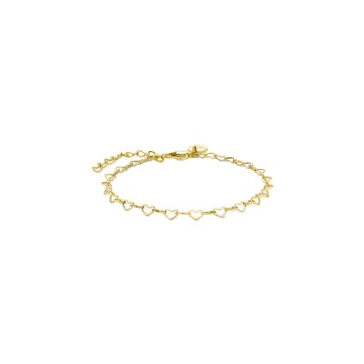 Bracelet Rosefield chaîne cœur en acier doré