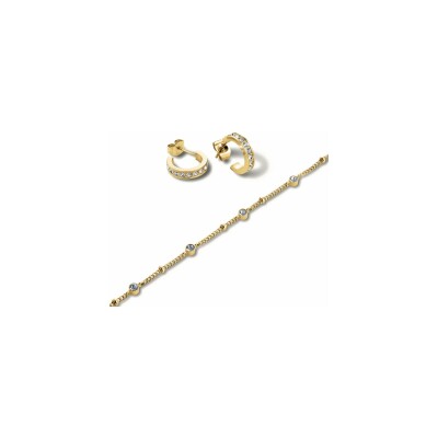 Coffret Cadeau Rosefield Boucles d'oreilles et Collier en acier doré