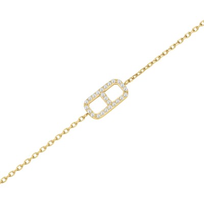 Bracelet Rosefield Fine Octagon en acier doré et zircon