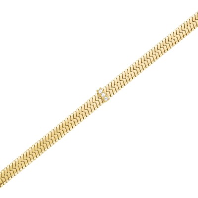 Bracelet Rosefield Snake Evolution en acier doré et zircon