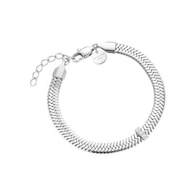 Bracelet Rosefield Snake Evolution en acier et zircon