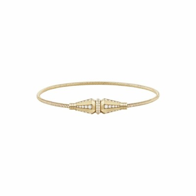 Boucheron Jack de Boucheron bracelet, one turn, yellow gold and diamonds