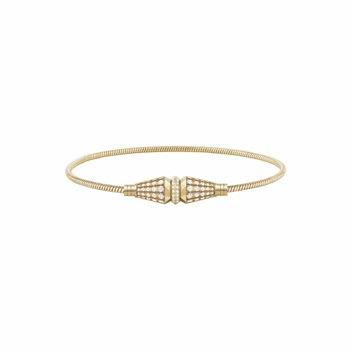 Bracelet Jack de Boucheron avec motif serti de diamants pour 1.76 carat, en or jaune