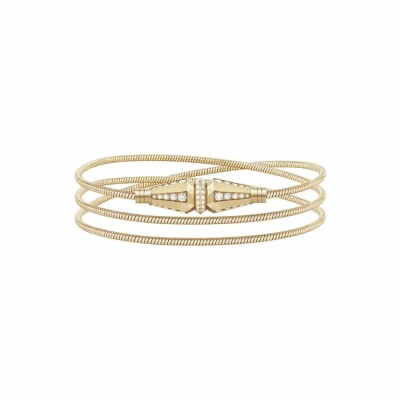 Boucheron Jack bracelet, three turns in yellow gold and diamonds