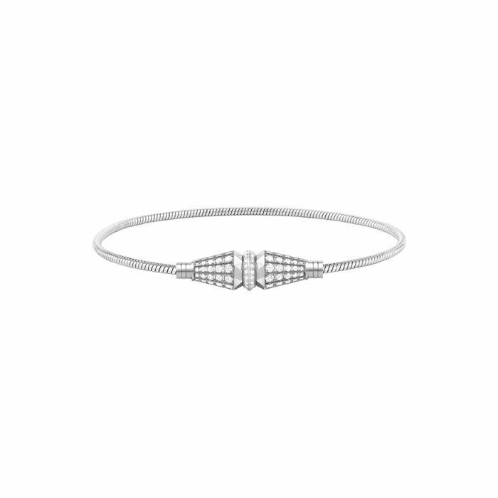 Bracelet Jack de Boucheron avec motif serti de diamants pour 1.76 carat, en or blanc