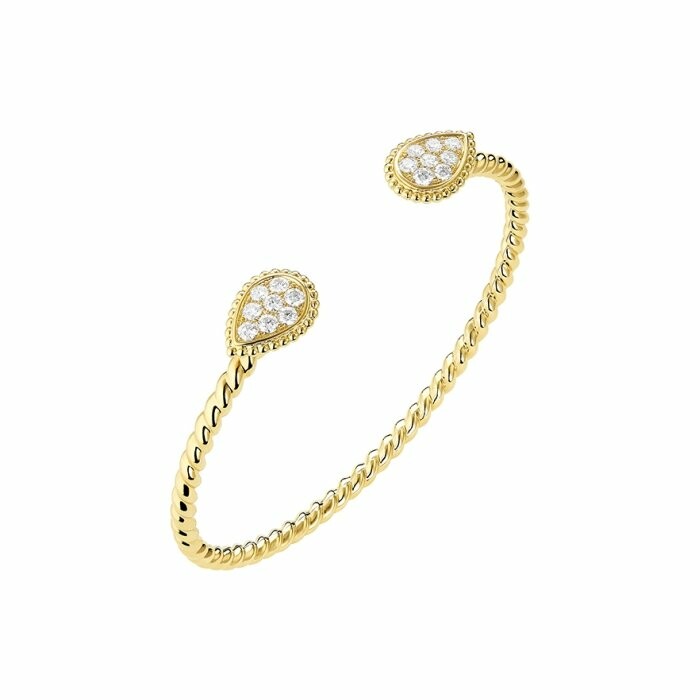 Boucheron Serpent Bohème bracelet, round diamond paved on yellow gold