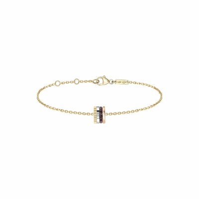 Bracelet Boucheron Quatre Classique en or blanc, or jaune, or rose, pvd marron et diamant