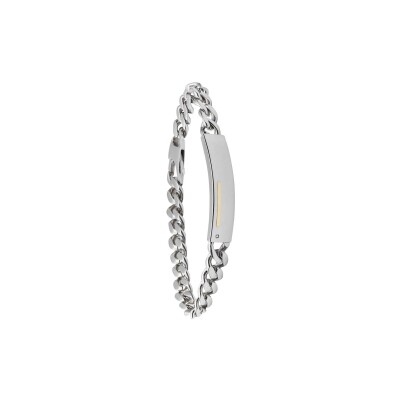 Bracelet Jourdan Bijoux Midgard en acier, or jaune et diamant