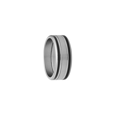 Bague Jourdan Bijoux Sleipnir en acier et résine
