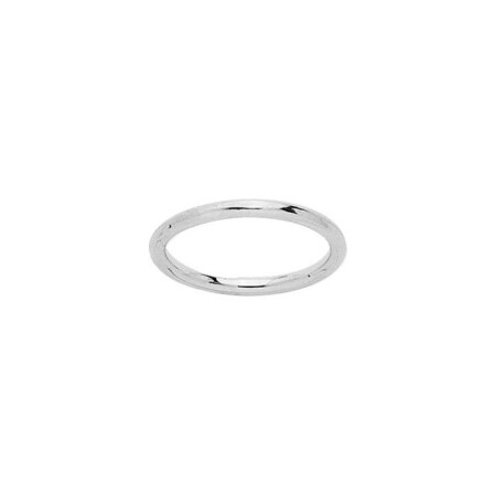 Alliance jonc rond en or blanc, 2mm