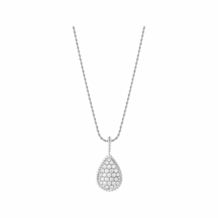 Boucheron Serpent Bohème long necklace, diamond pave on white gold