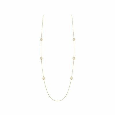 Collier sautoir Boucheron Serpent Bohème 6 motifs pavés de diamants, sur or jaune