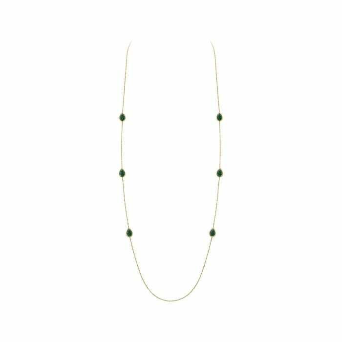 Collier sautoir Boucheron Serpent Bohème 6 motifs sertis de malachite, sur or jaune