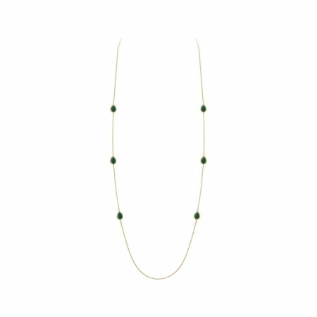 Collier sautoir Boucheron Serpent Bohème 6 motifs sertis de malachite, sur or jaune