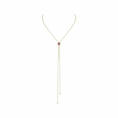 Boucheron Quatre Red Edition tie necklace, small model in white gold, yellow gold, pink gold, pink ceramix and diamonds