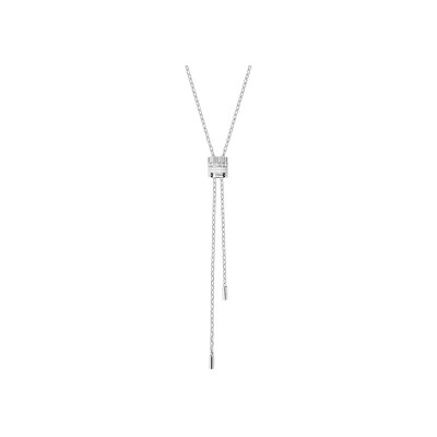 Collier cravate Boucheron Quatre Double White Edition Petit Modèle en or blanc, céramique blanche et diamants