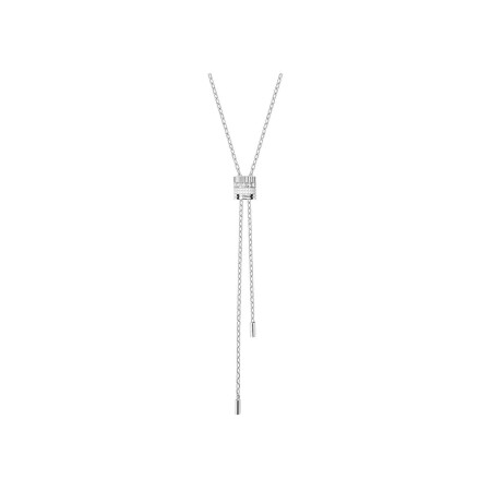 Collier cravate Boucheron Quatre Double White Edition Petit Modèle en or blanc, céramique blanche et diamants