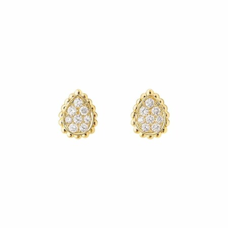 Boucles d'oreilles Boucheron Serpent Bohème Small en or jaune et diamants