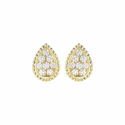 Boucheron Serpent Bohème chip earrings, diamond paved on yellow gold