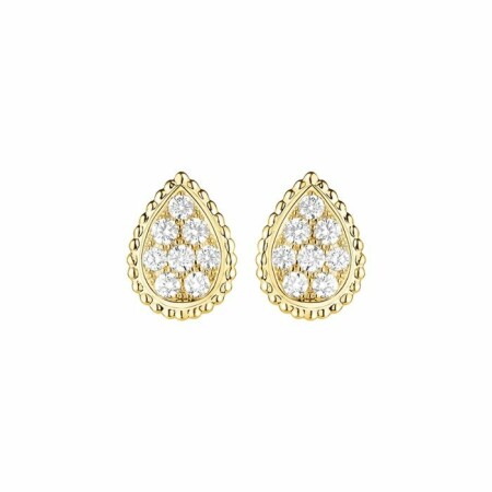 Boucheron Serpent Bohème chip earrings, diamond paved on yellow gold