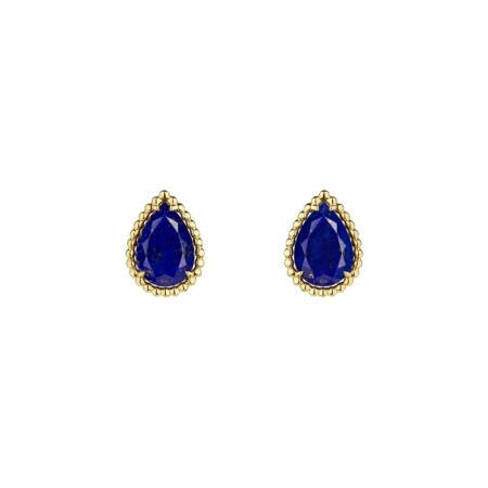 Boucles d'oreilles Boucheron Serpent Bohème Motif S en or jaune et lapis lazulis