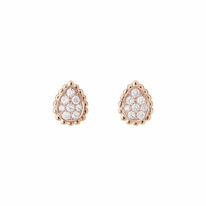 Boucheron Serpent Boheme earrings, XS pattern in pink gold and diamonds