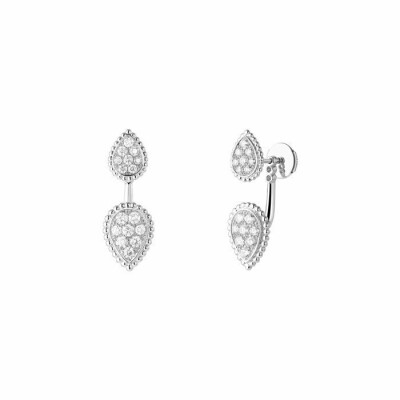 Mono Boucle d'oreille puce Boucheron Serpent Bohème pavée de diamants ronds, sur or blanc