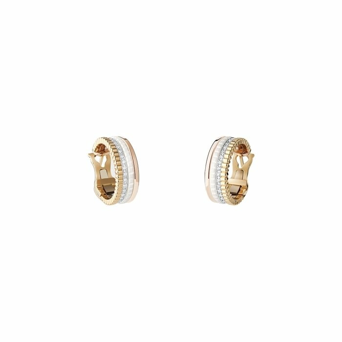 Boucheron Quatre creoles earrings in ceramic, white gold, yellow gold, pink gold and diamonds