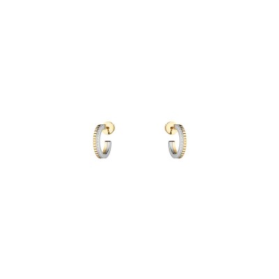 Boucheron Quatre Radiant Edition hoop earrings, white gold, yellow gold and diamonds