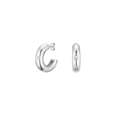 Boucles d'oreilles Rosefield Bold Solitary en acier et zircon