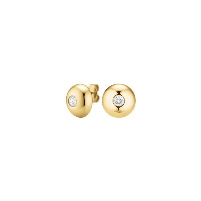 Boucles d'oreilles Rosefield Bold Solitary en acier doré et zircon