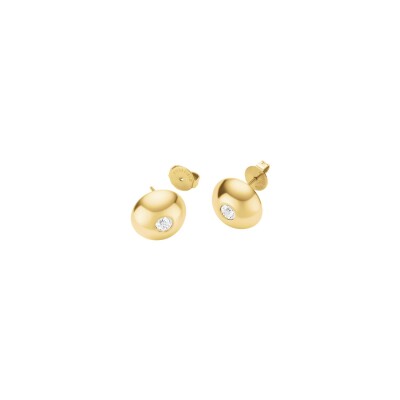 Boucles d'oreilles Rosefield Bold Solitary en acier doré et zircon