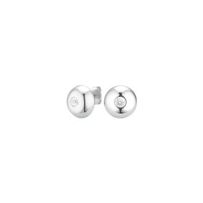 Boucles d'oreilles Rosefield Bold Solitary en acier et zircon